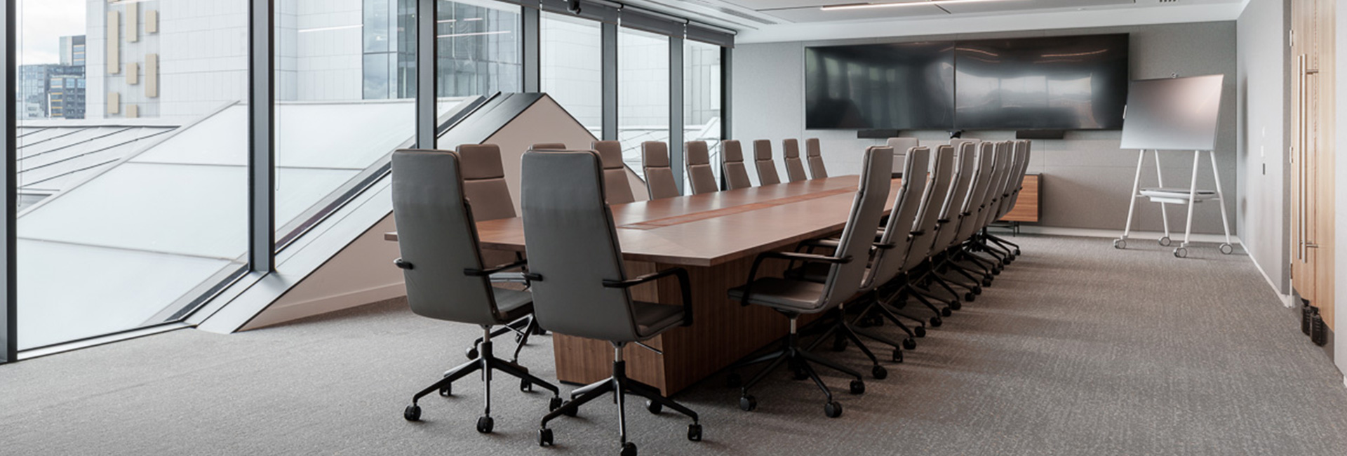 Interior view of conference room inside Fiserv
