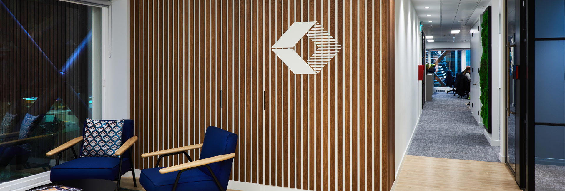 Feature wall with Structure Tone logo