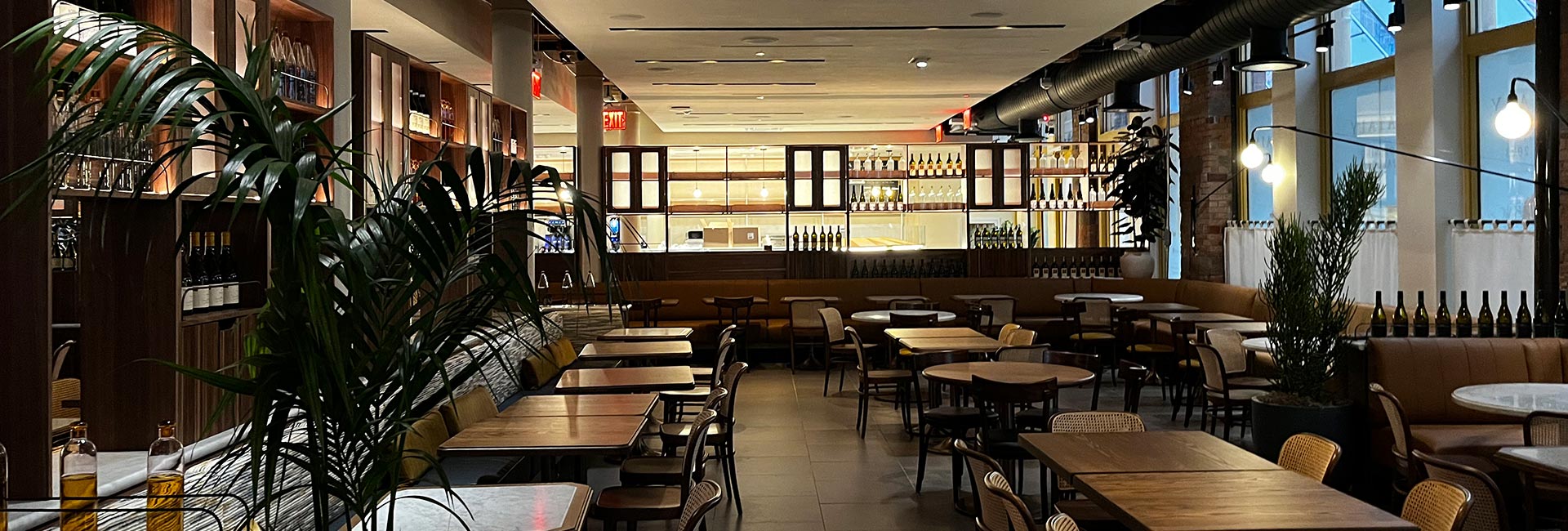 Interior view of dining room at Eataly