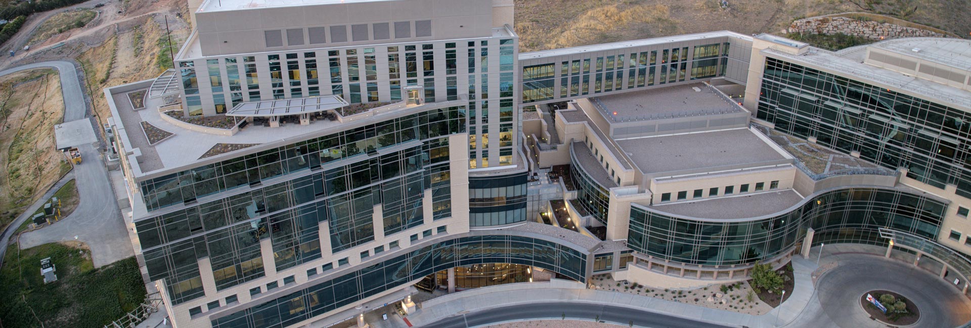 Ariel view of the new Kathryn F Kirk Center for Comprehensive Cancer Care