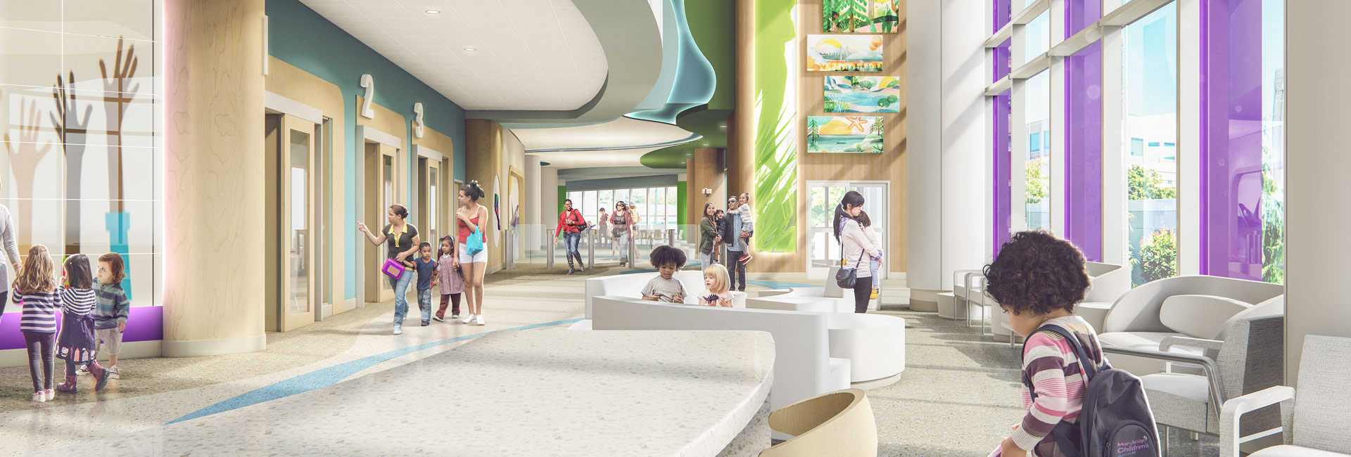 Rendering of the Mary Bridge Children's Hospital lobby.