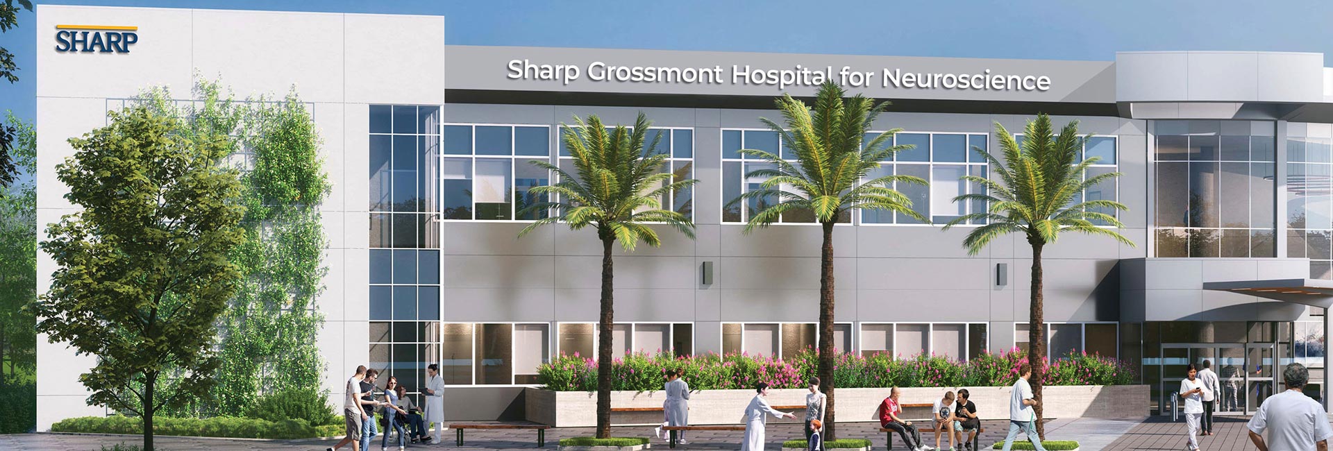 Exterior rendering of Sharp Grossmont Hospital