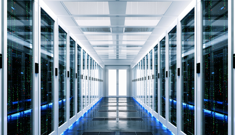 Stock photo of inside a data center