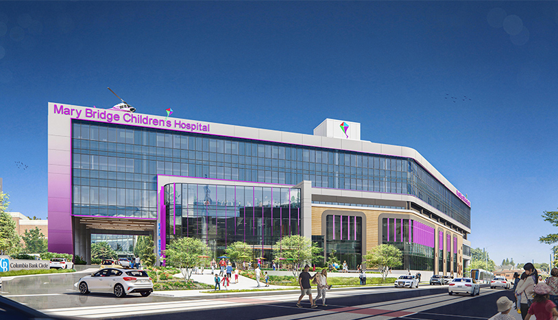 A rendering of the new Mary Bridge Children's Hospital in Tacoma, WA