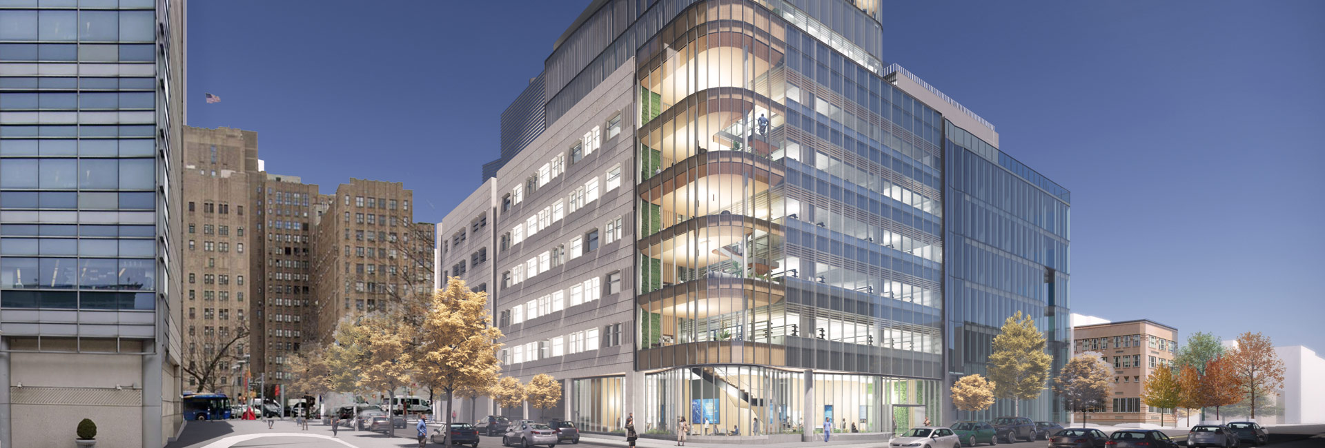 Exterior rendering of Columbia University Vagelos Innovation Lab