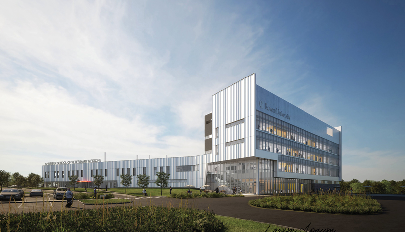 A rendering of the new Rowan Veterinary School