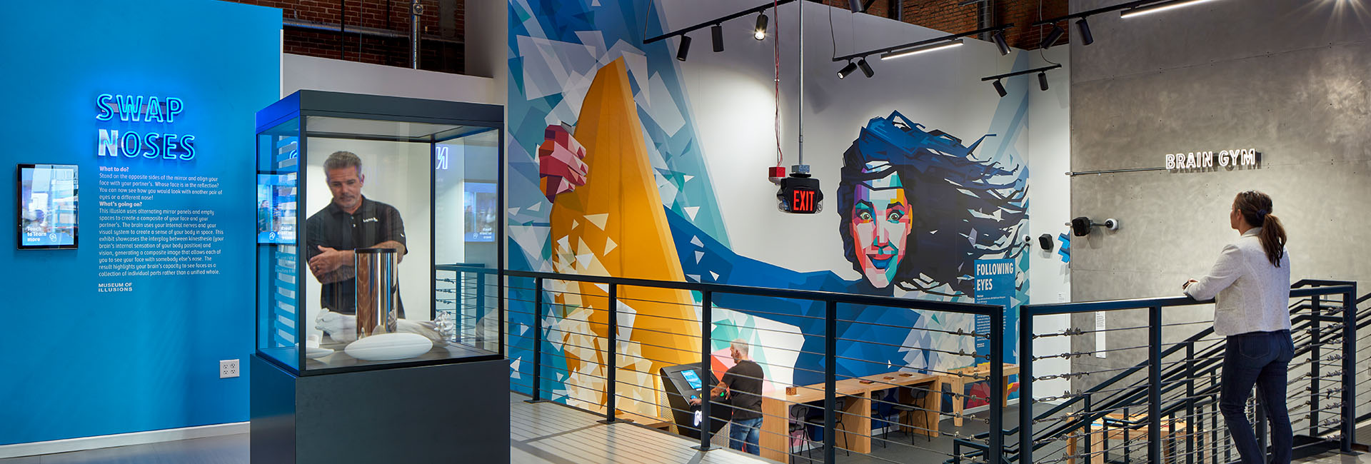 Museum Of Illusions San Diego interior image with mural wall painting