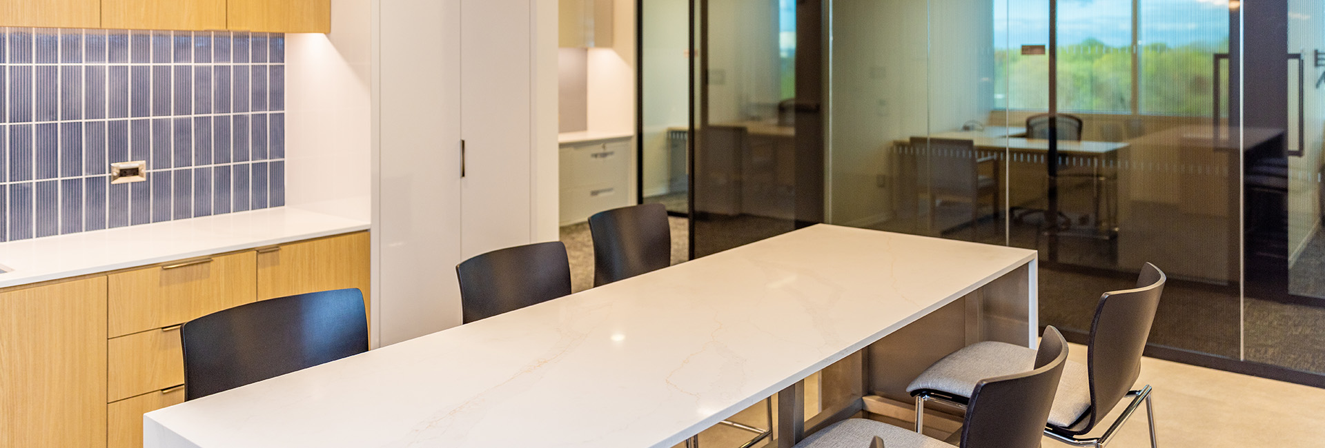 3000 Atrium Way breakroom and coffee area