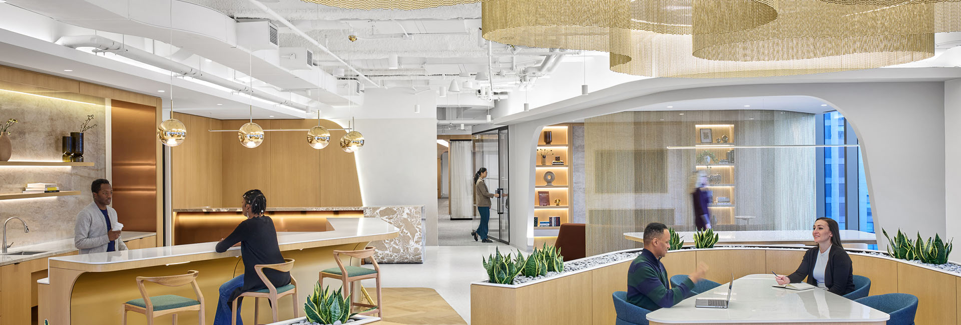 Confidential Financial Client image of lounge area with seating and plants