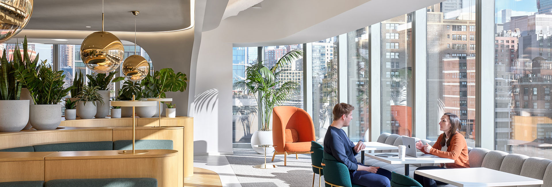 Confidential Financial Client image of lounge area with wall of windows