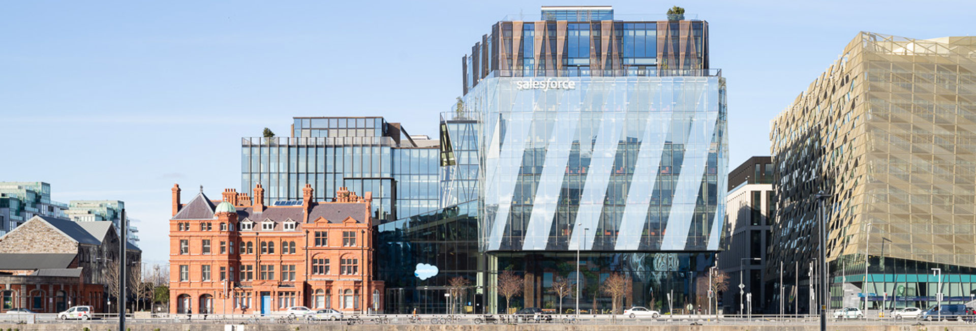 Exterior view of buildings at North Wall Quay.