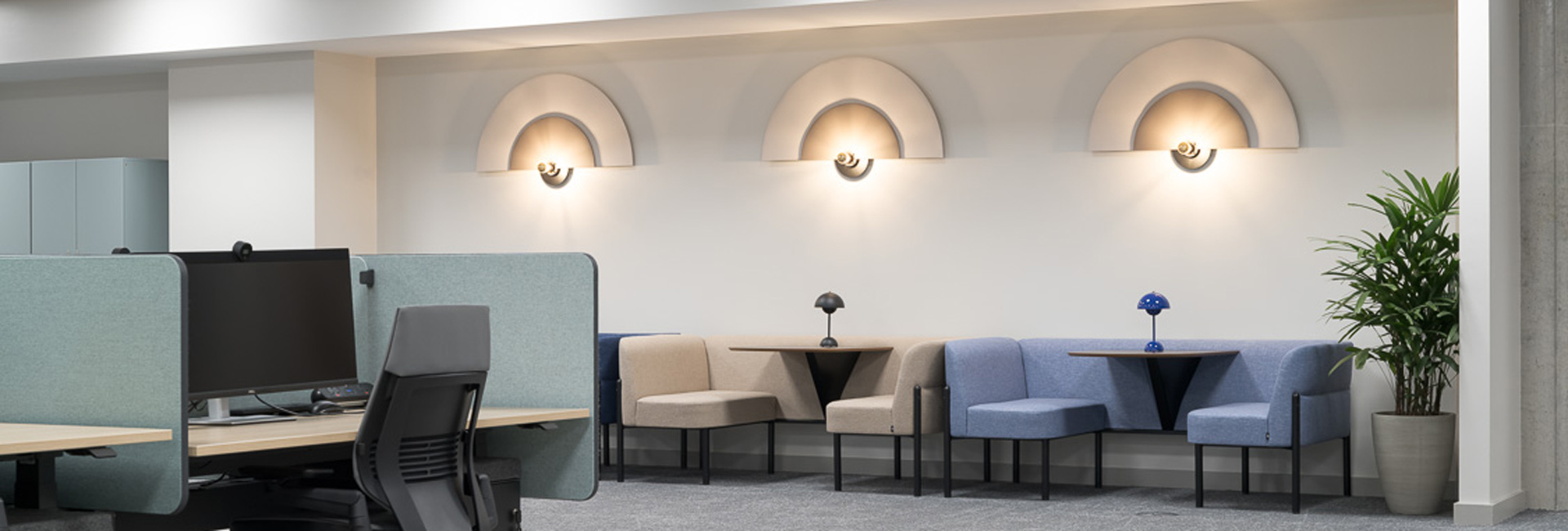 Desks and breakout areas