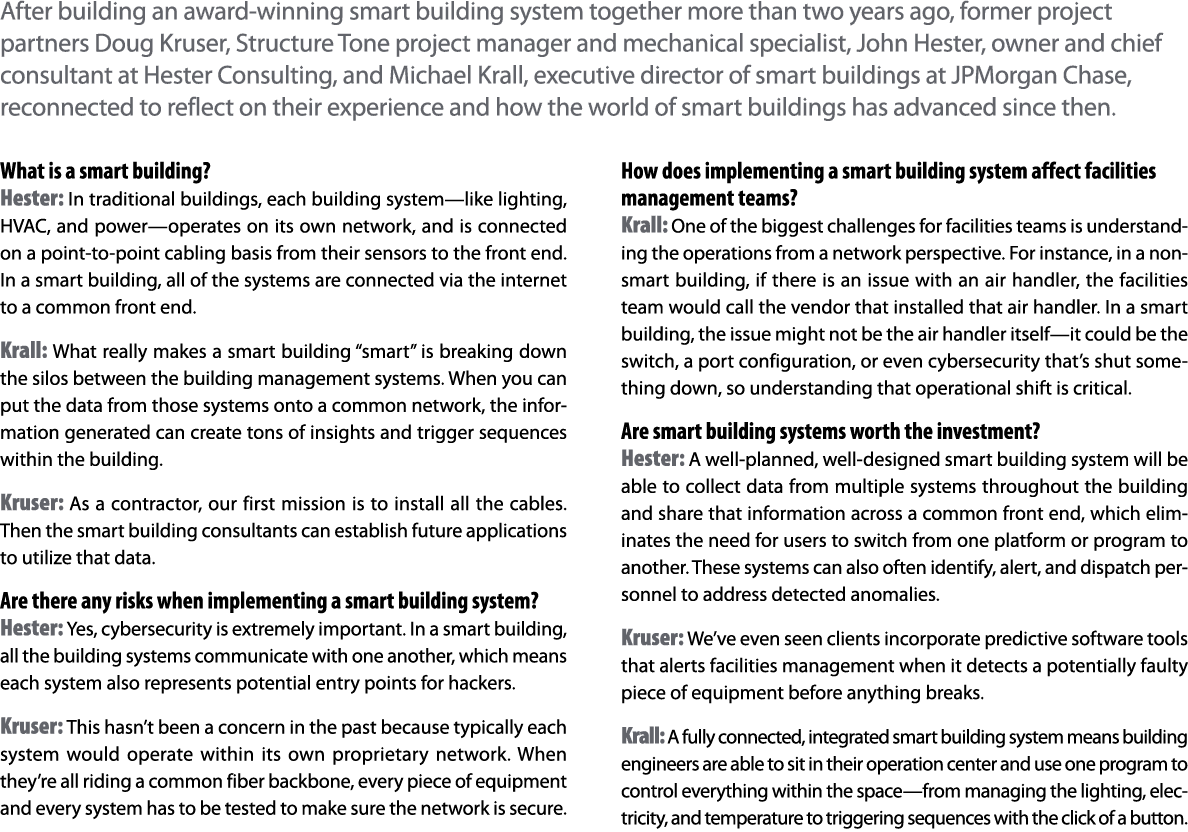 After building an award-winning smart building system together more than two years ago, former project partners Doug    