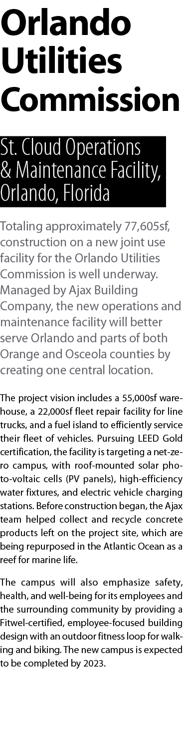 Orlando Utilities Commission St  Cloud Operations & Maintenance Facility, Orlando, Florida Totaling approximately 77,   