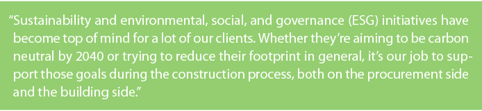  Sustainability and environmental, social, and governance (ESG) initiatives have become top of mind for a lot of our    