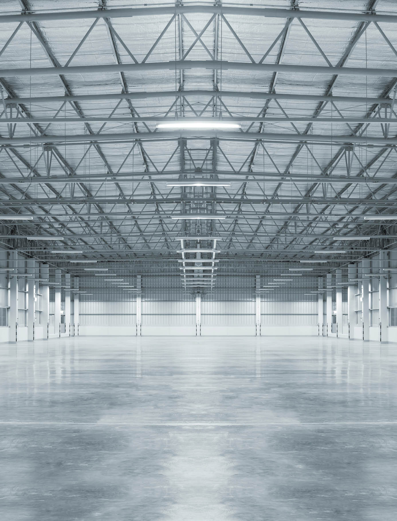 Factory background with concrete floor, night scene 